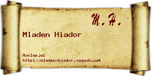 Mladen Hiador névjegykártya